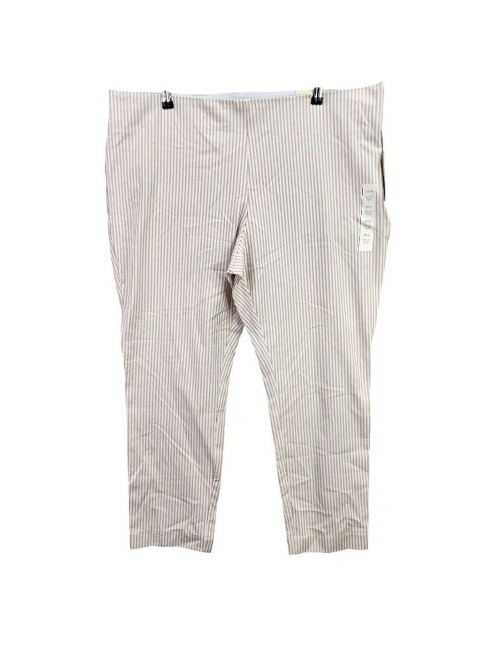 Womens A New Day Beige Striped Skinny Ankle Pants Fitted Hip & Thigh Hi Rise 18